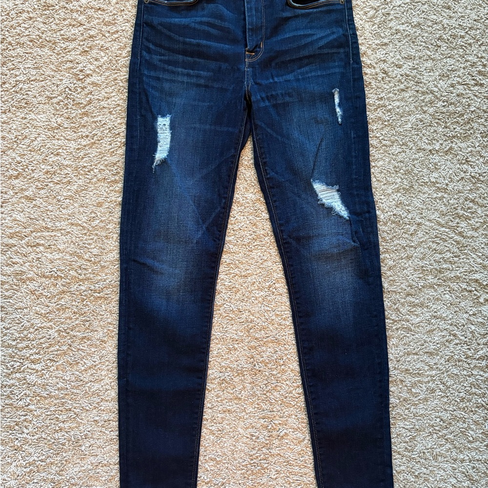 Hudson Jeans Dark Blue Distressed Skinny Jeans